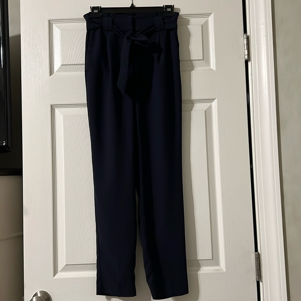 Express Workwear: High Rise Ankle Paper bag Waist